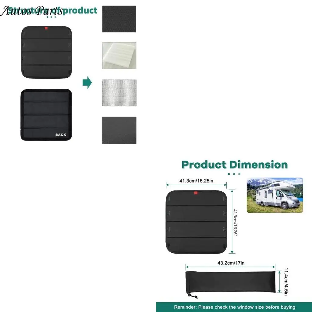 

57BA RV Дверная дверная крышка оконного оттенка, оттенок окна RV, Campers Sunshade Privacy Cover, 16.3'''x16.3
