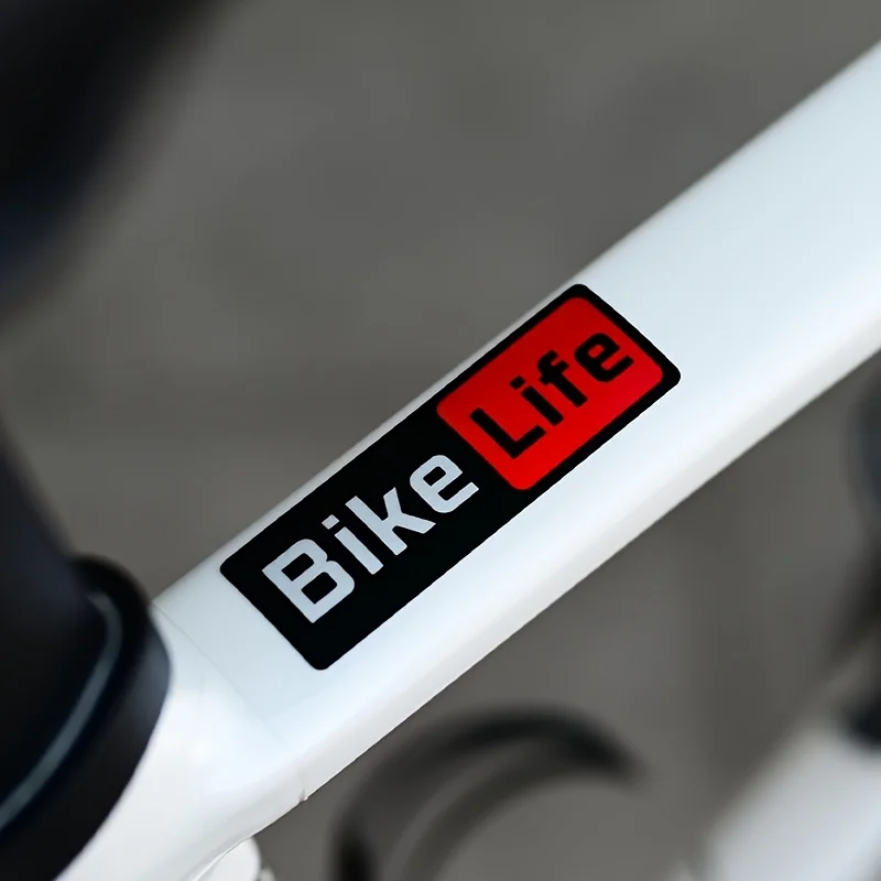 

Car Decals - Black Background Bike Life Reflective Waterproof Stickers - Durable PVC Pavement and Mountain Bike
