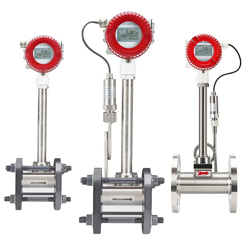 

Vortex flowmeter temperature and pressure compensation natural gas steam