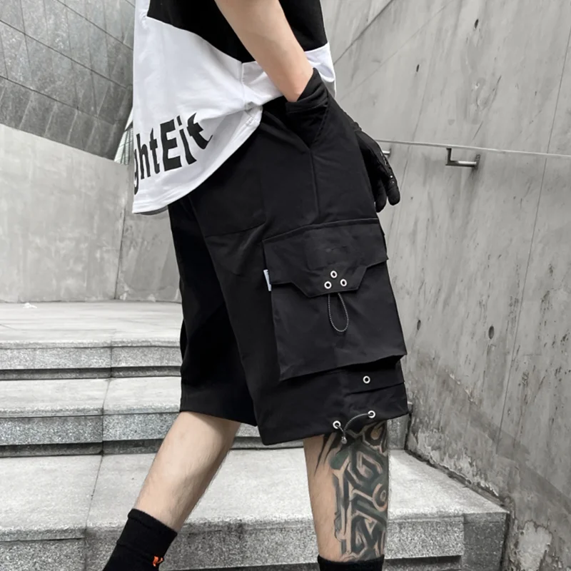 Summer Paratrooper Techwear Charging Workwear Shorts Men's Loose Straight Shorts Casual Fashion Sports Pants American Style