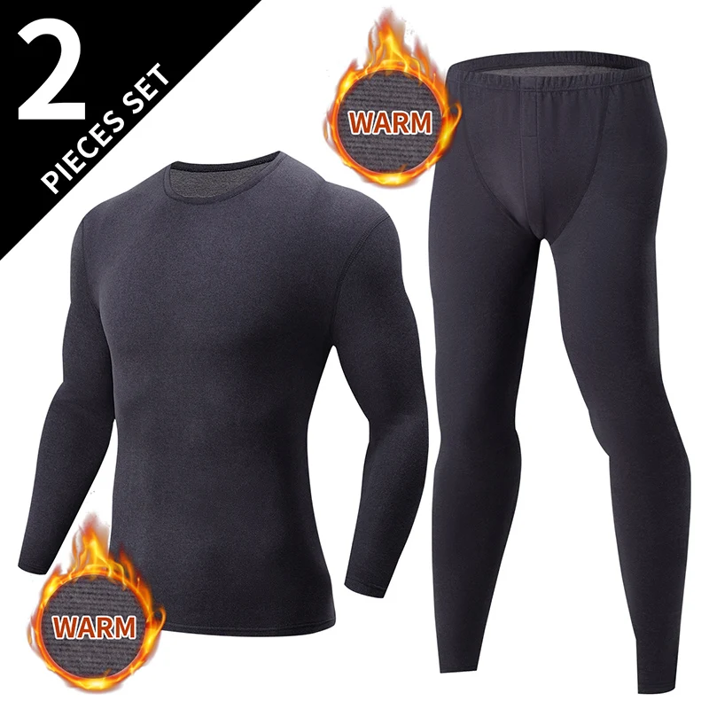 Men's Autumn And Winter Warm Suit Cashmere Comfortable Moisture Absorption Autumn Solid Color Fashionable Home Warm Suit view 2