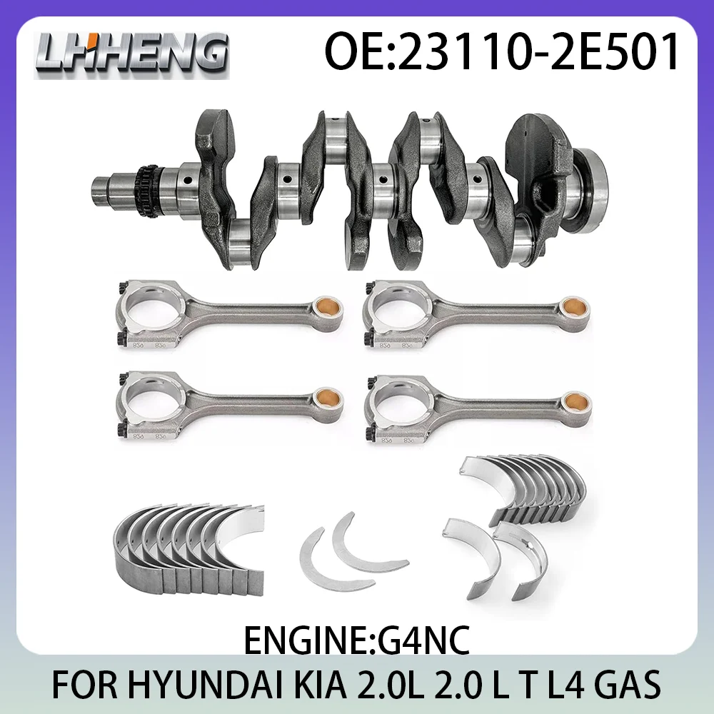 

Комплект коленчатого вала двигателя, шатун и главного подшипника коленчатого вала для Hyundai Elantra KIA Forte 2.0L 2.0 L T L4 GAS 17-21 G4NC