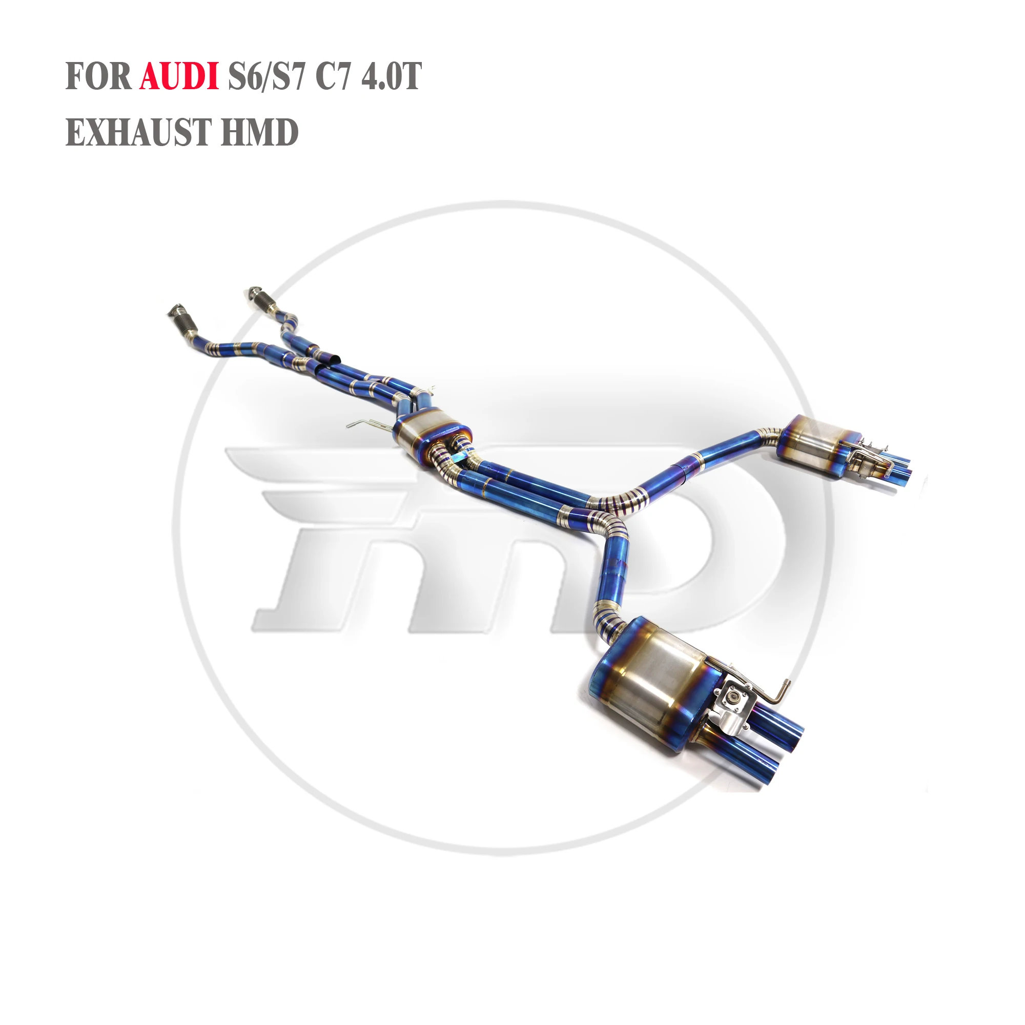 HMD Titanium Exhaust System Catback for Audi S6 S7 RS6 RS7 C7 S8 D4 4.0T OEM Add Resonance Tube