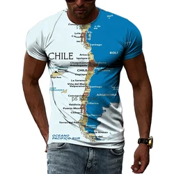 Beautiful Country Chile Men T-shirts Sumemr Fashion Casual 3D Printed Short Sleeve Handsome Harajuku Trend Round Neck Tees Tops