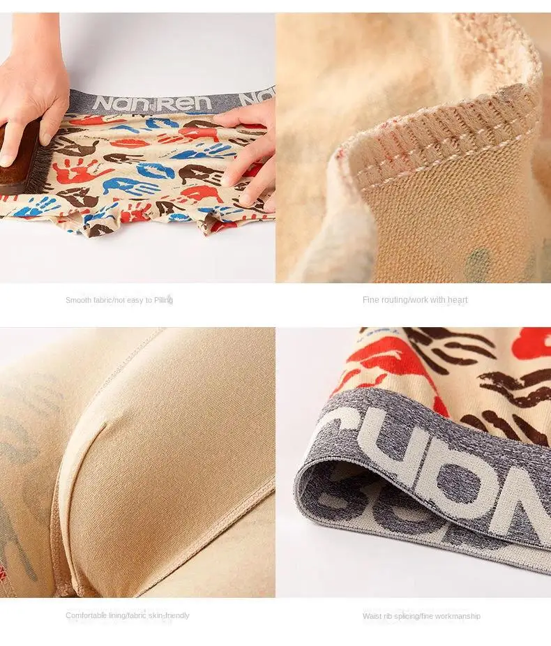 4 Stücke Boxershorts männer Unterwäsche Sexy Höschen Baumwolle Boxer Mann Unterhose Männliche Shorts Homme U Konvexen Dessous Kostenloser Versand – Detail 10