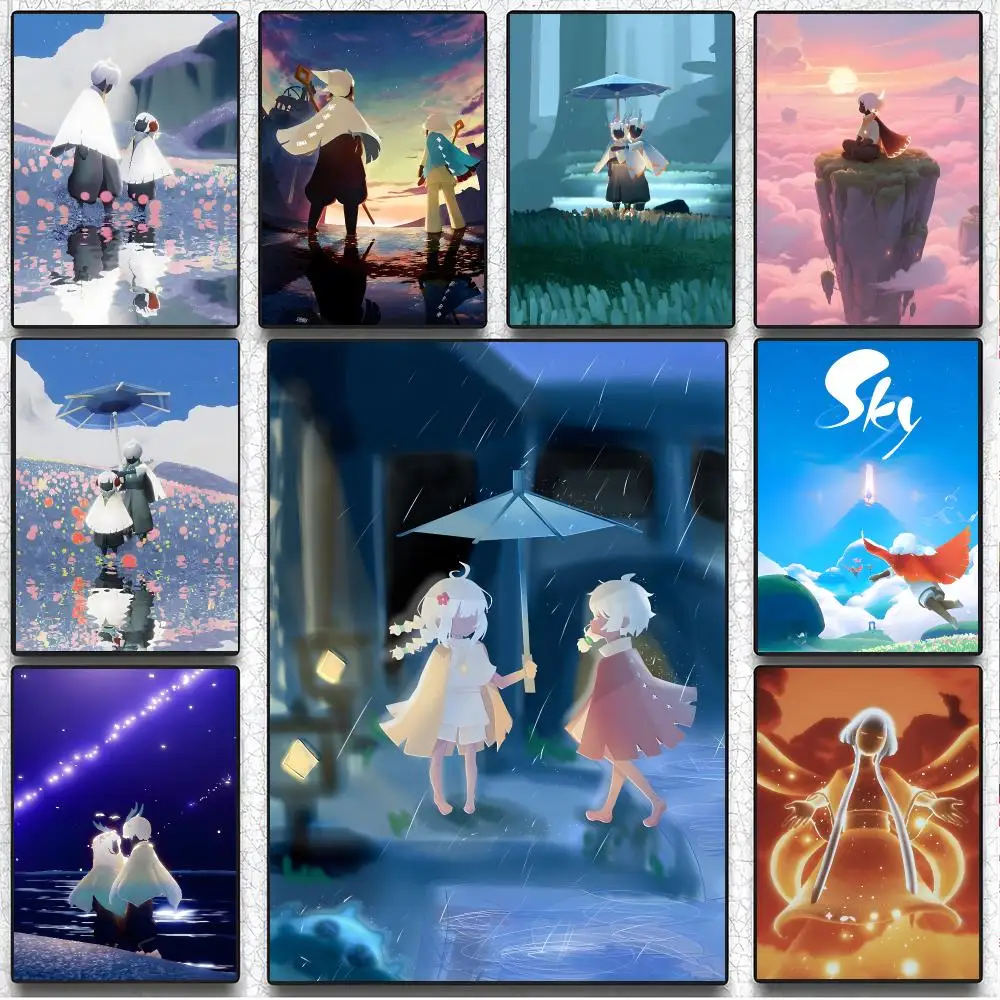 Serene Game S-Sky Children Of The Light Poster Artistic Instant Peel-Off Wall Decor Atmosphere Setter for Bedside & Shared Room