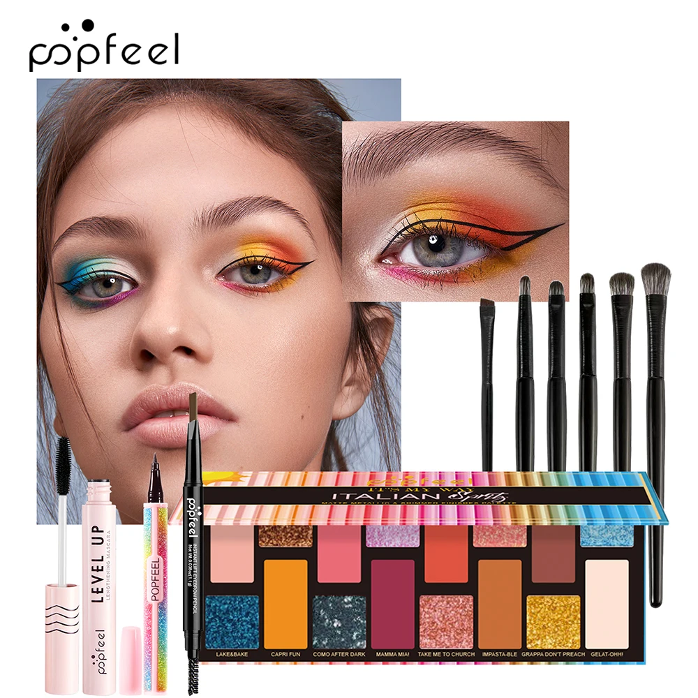 All-in-One Holiday Gift Makeup Set Cosmetic Essential Starter Bundle Include Eyeshadow Palette Lipstick Concealer Blush Mascara