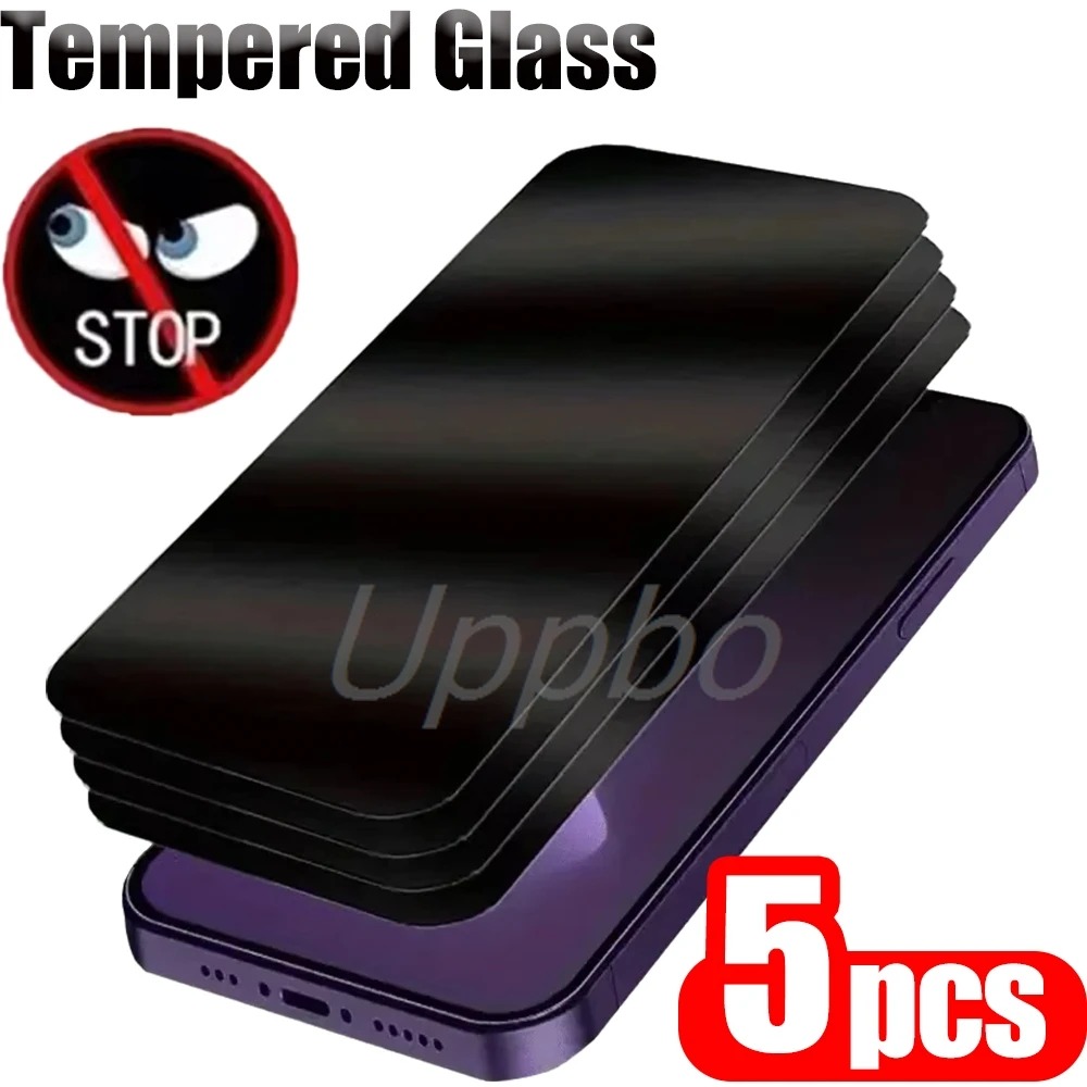 

5Pcs Privacy Screen Protector For iPhone 17 16 Pro Max 15 14 13 12 11 XR X Xs 7 8 Plus SE 6 Easy Installation HD Anti Spy Film