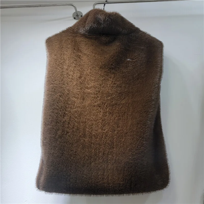 HKSH 2025 Autumn Winter New Women's Warm Waistcoat Faux Fur Half Turtleneck Versatile Elegant Stylish Ins Sleeveless Top HK15894