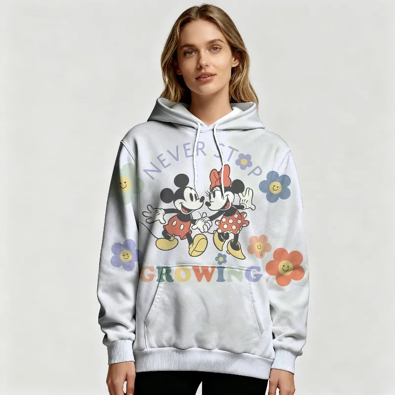 Sweat à capuche graphique Disney Mickey Mouse pour femme, pull chaud et décontracté, avec dessin animé rétro et Design inspiré de la musique, automne et hiver