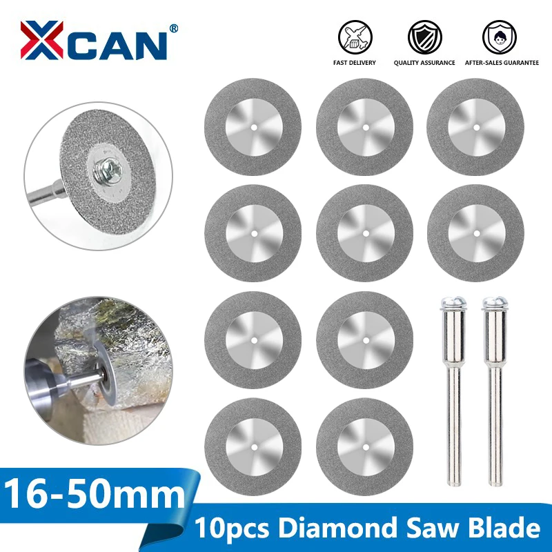 XCAN 10 szt. Tarcza diamentowa 16-60mm Mini Diamentowa Tarcza Szlifierska Tarcza Tnąca do Narzędzi Obrotowych Dremel Mini Tarcza Tnąca