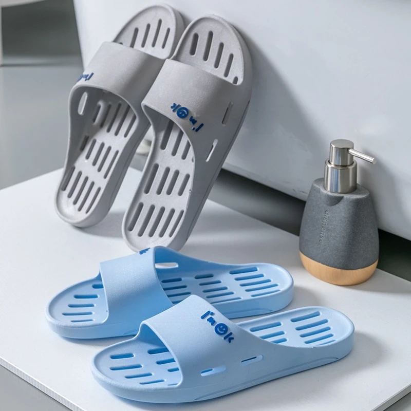 Couple Bathroom Shower Slippers Men Women Water Drain Hollow Sole Anti Skid EVA Lightweight Indoor Outdoor Home beach Sandals