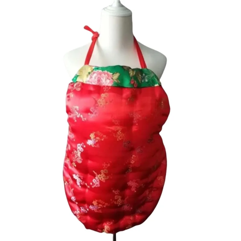 

Glossy Satin Sexy DuDou Bellyband Camisole Handmade Floral Soft Silky Touch Filled Cotton ABDL Warm Belly Tank Top Nightshirt