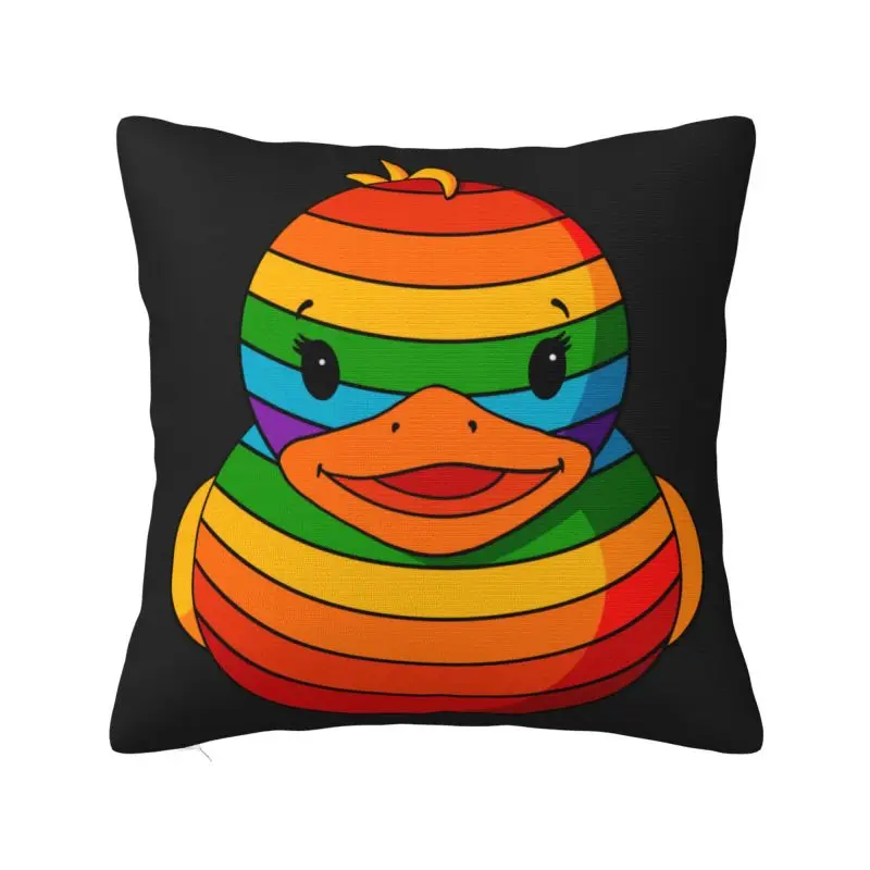 Custom Rainbow Rubber Duck Luxury Throw Pillow Covers Cushions Cover for Sofa