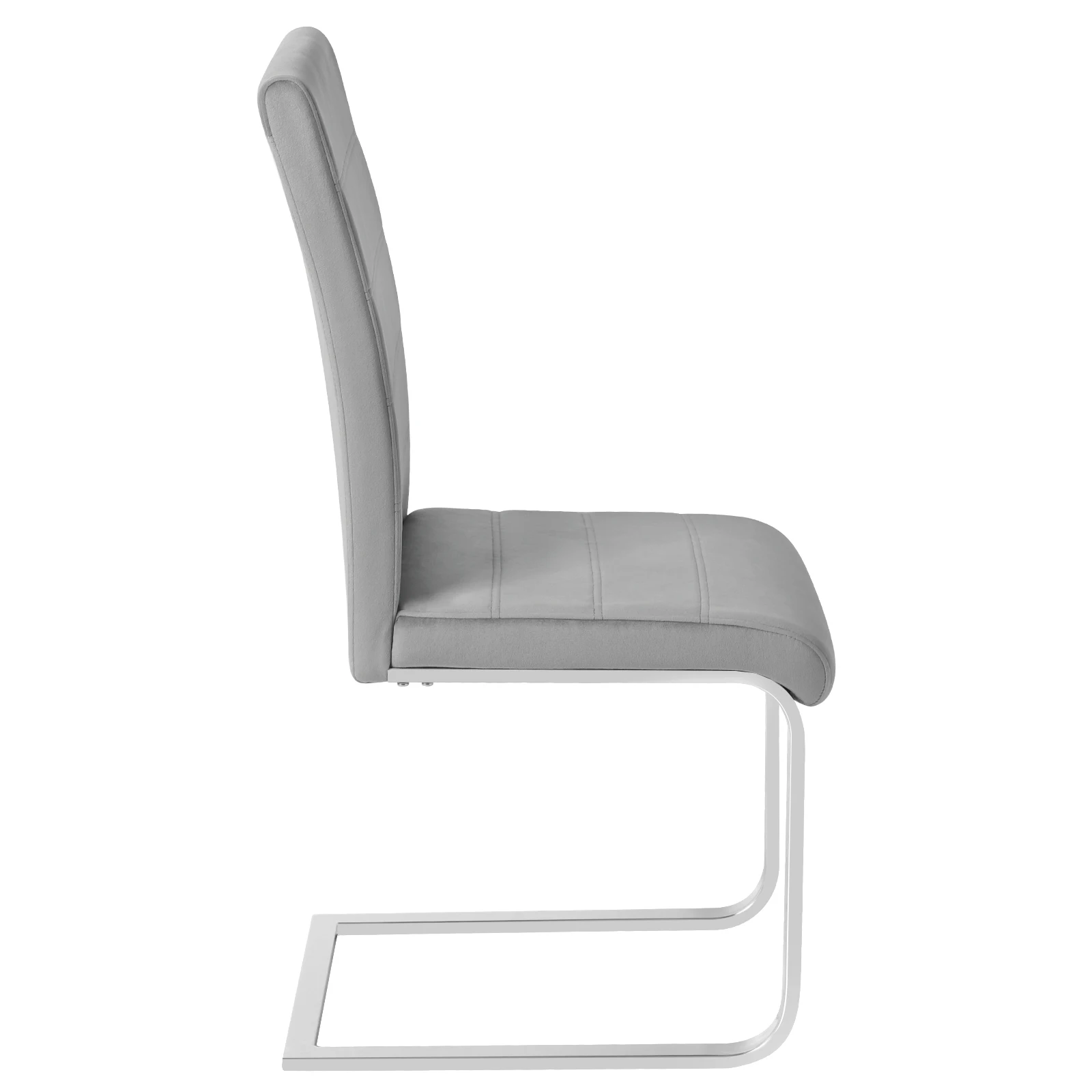 Silla de comedor ergonómica acolchada, Base de trineo, respaldo alto, Cantilever, cocina, sala de estar, oficina, balcón, Juego de 2 piezas