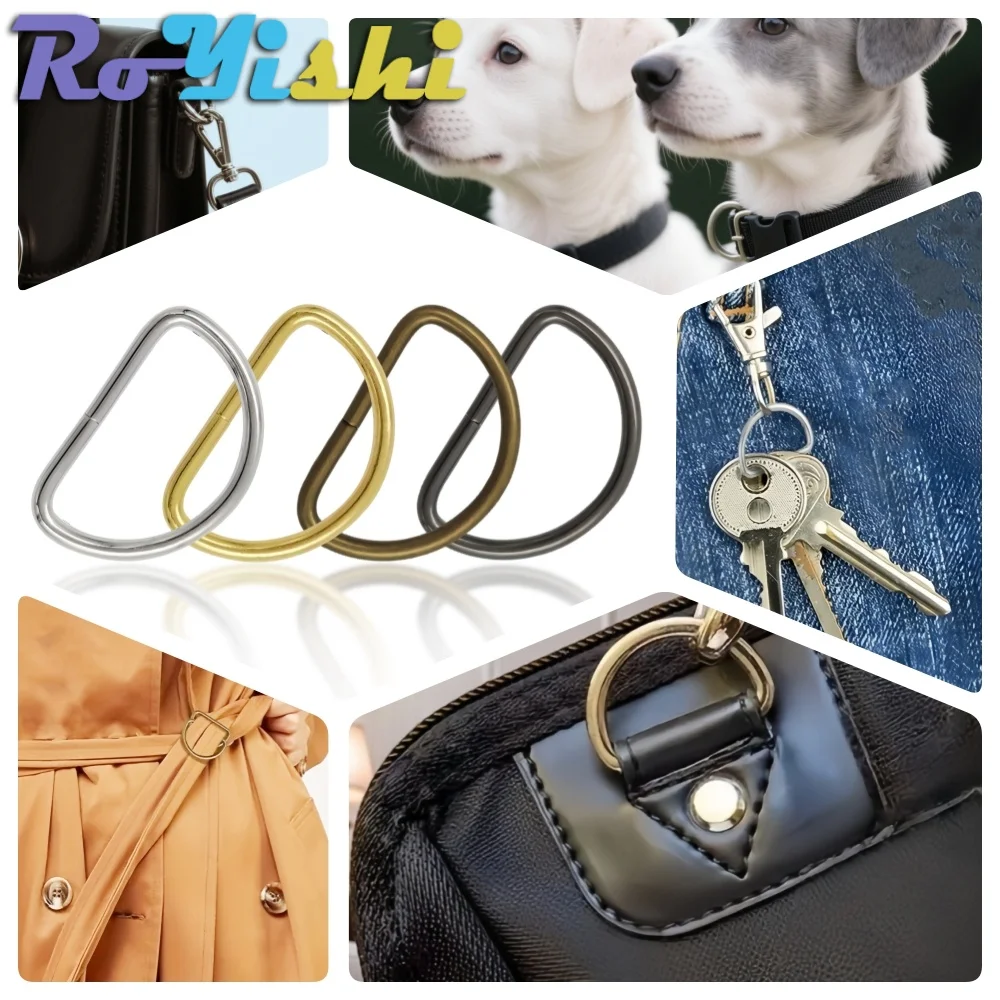 10-100Pcs Metal D Ring Connection Buckle for Belt Handbag Strap Bag Shoes Hardware DIY Sewing Accessories 10/12/15/20/25/32/38mm