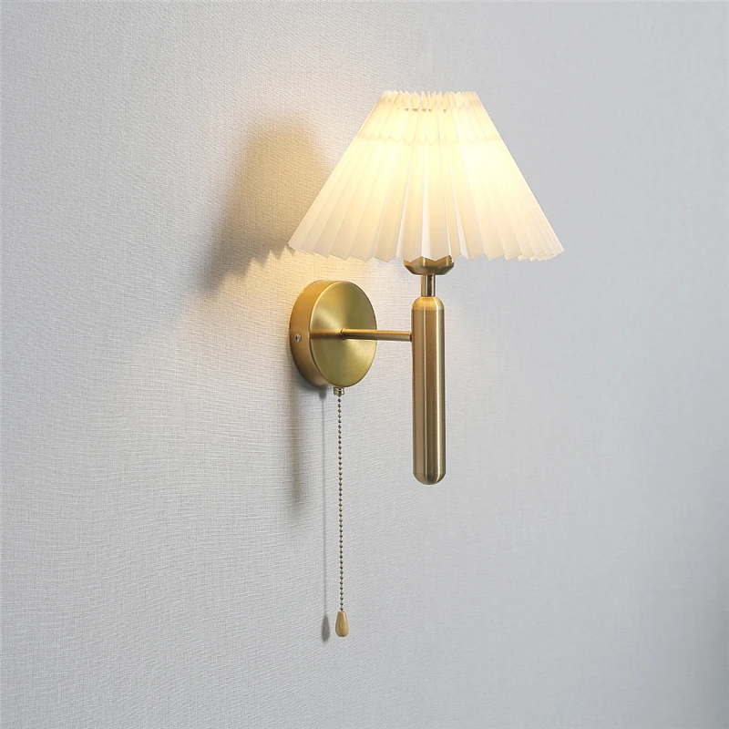 الحديثة بسيطة مصابيح الحائط LED قضيب سميك معدني مجهزة مع سستة التبديل مطوي ورقة الجدار ضوء الشمال غرفة ديكور أضواء الجدار