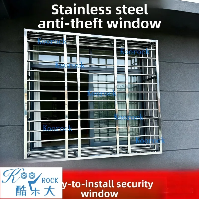 

No Weld Screw-Fit Perforated Stainless Steel Anti-Theft Window Fence DIY for Bay Window 304 Safety Guard Rail Custom Any Size!!