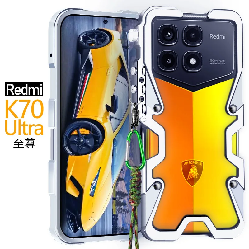 

Funda de teléfono con parachoques de aleación de aluminio con brazo de máquina de lujo para Xiaomi redmi note 14 13 pro 5G Redmi