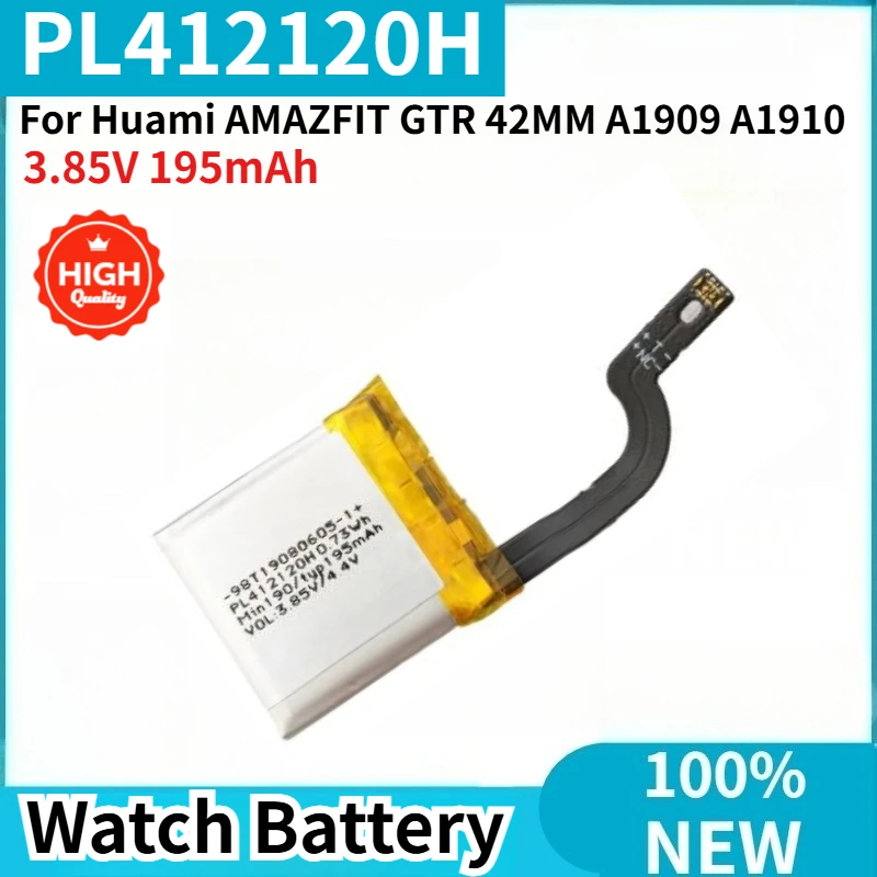 

PL412120H High Quality Watch Battery 3.85V 195mAh For Huami AMAZFIT GTR 42MM A1909 A1910 Brand New Replacement Battery
