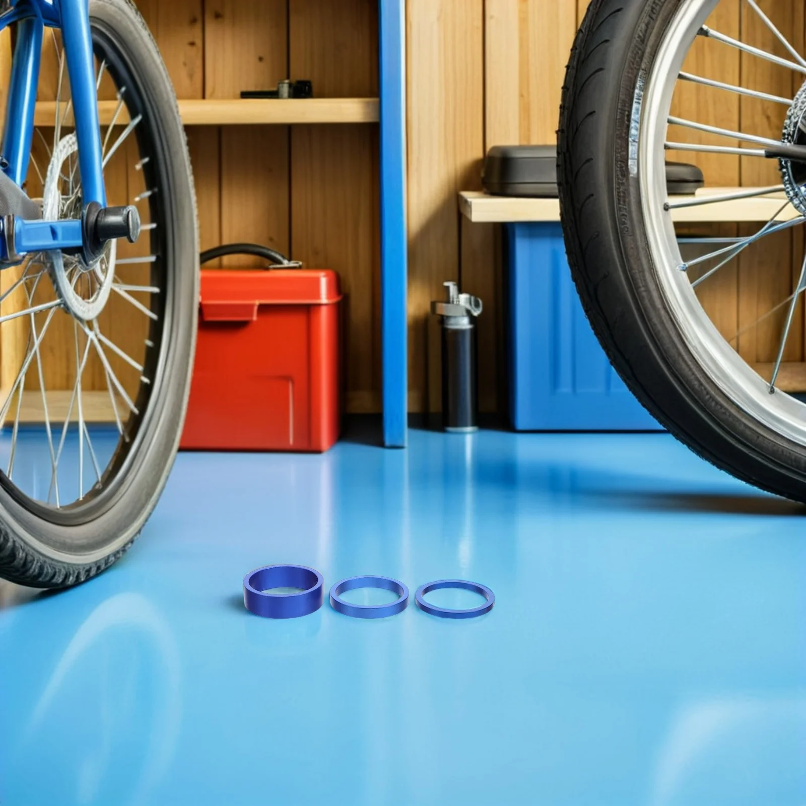 

15Pcs Threadless Front Fork Spacers Aluminum Alloy Bike Stem Washer Kit Blue Anodized Finish Versatile Compatibility