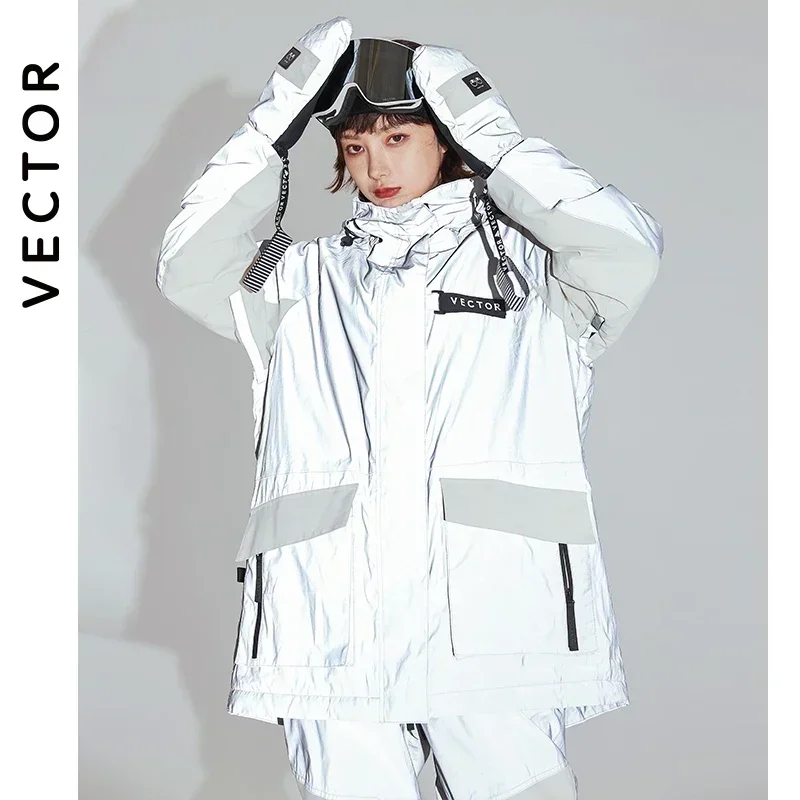 VECTOR-Veste de Ski à Capuche Coupe-Vent pour Homme et Femme, Veste Casting Chaude, Sports de Plein Air, Combinaison de Ski, Coton 3M, Hiver