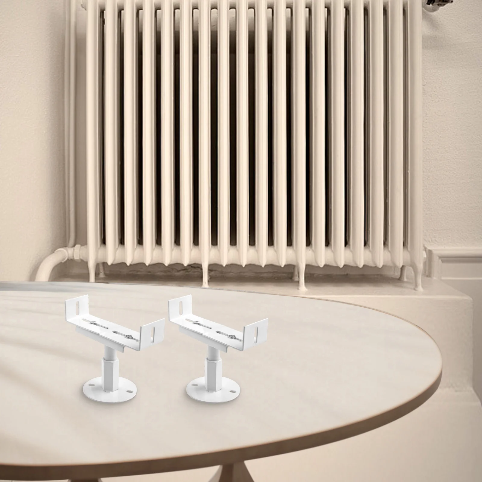 Sturdy Adjustable Radiator Brackets 2PC Aluminum Set Perfect for Supporting Cast Iron Radiators Height Adjusts 8 13cm