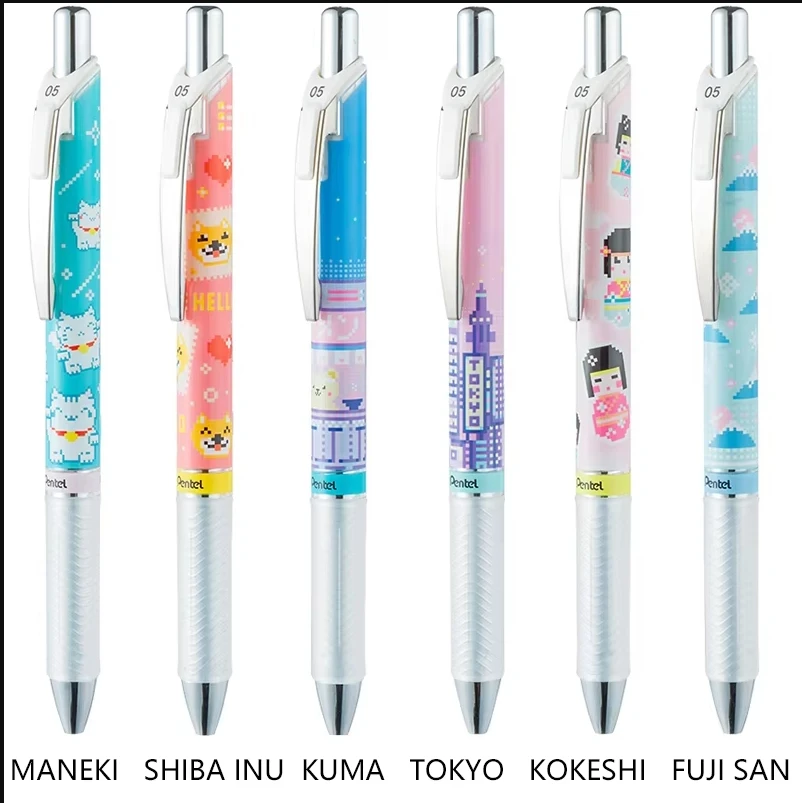 Vintage Edition! Japanese Pentel EnerGel Cafe De Clena Gel Pen 0.5mm Black Ink Fast Dry Water Proof Pens School Writing Supplies