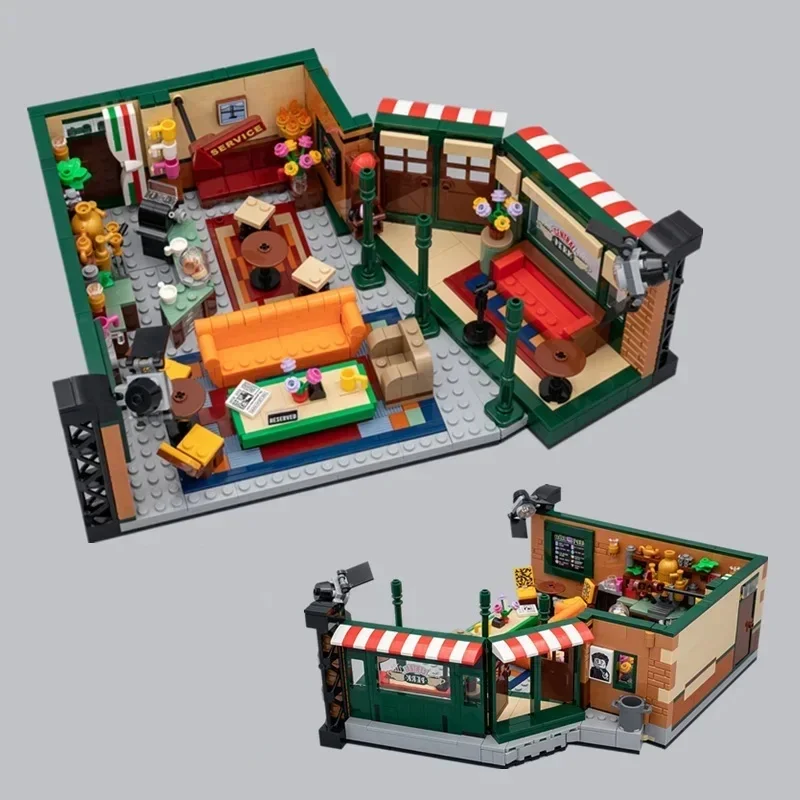 Friends House Family Classic City Central Apartment Building Block Cafe Room MOC-Streetview Model Toy Gift view 4