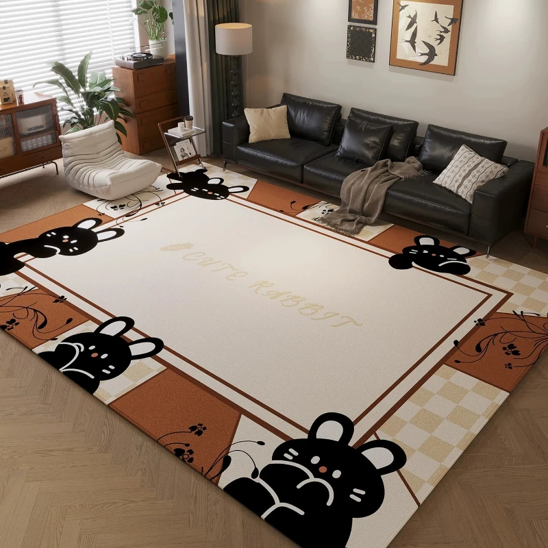 Living Room Carpet Stain-resistant Wear-resistant Floor Mat Retro Cartoon Cat Pattern Rug Large Area Home Decoration Rugs Ковер