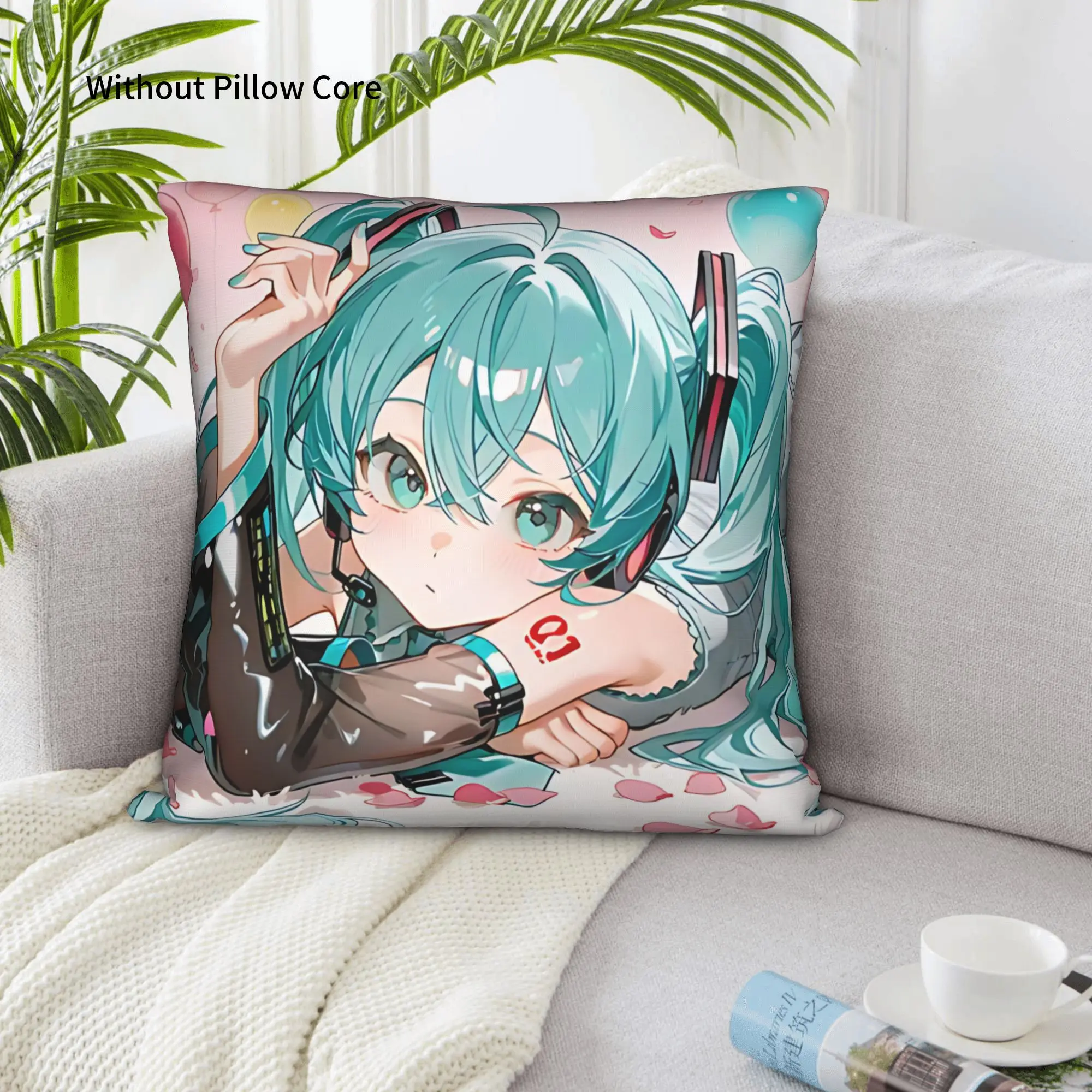 1PC Hatsune Miku Pillow Case Double-Sided Printing  Sofa Cushion Bedroom Bedside Pillow