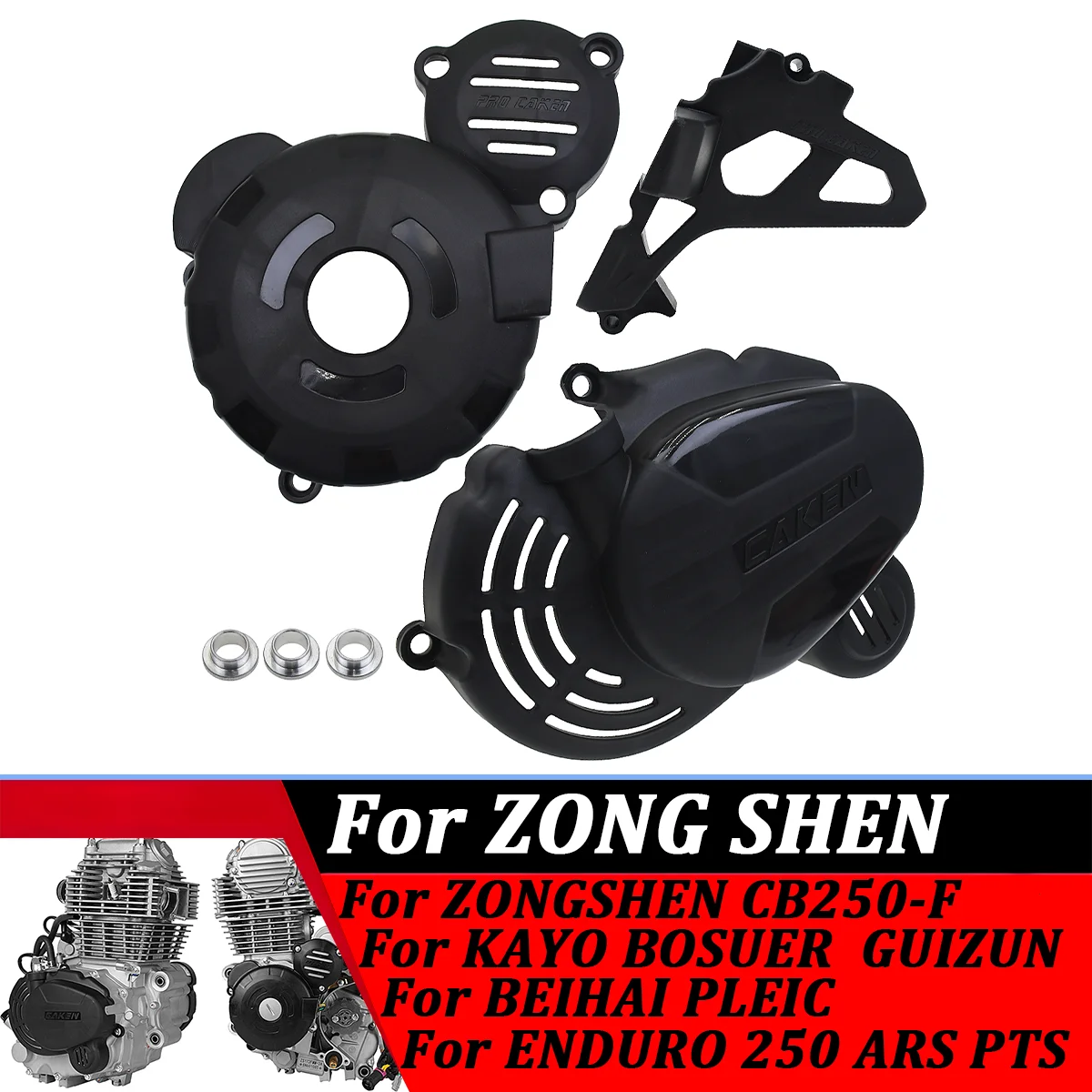 

Motorcycle Clutch Guard Water Pump Cover Engine Ignition Protector For ZongShen CB250F ZS172FMM-3 Engine KAYO T4 GUIZUN BOSUER