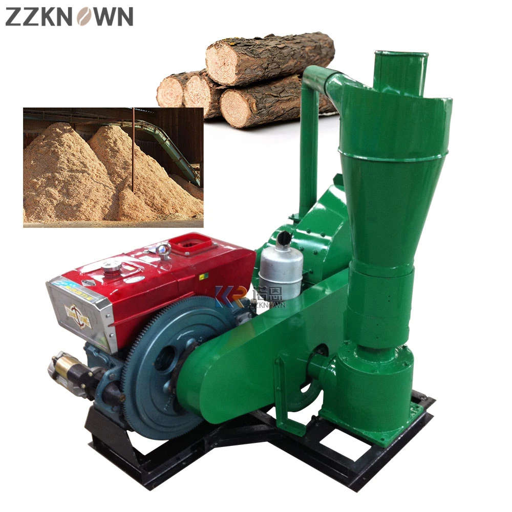 Máquina para fabricar pellets diésel KN-D30HP/máquina molino de pellets de madera de biomasa/prensa de pellets de virutas de madera de troquel plano