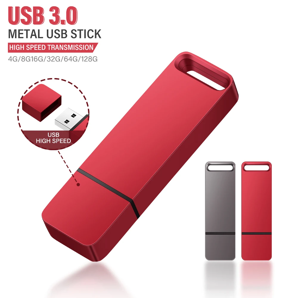 

JASTER Металлический флэш-накопитель USB 3.0 128 ГБ Высокоскоростной флэш-накопитель для чтения 64 ГБ Бизнес-подарок Pen Drive 32 ГБ Красный USB3.0 16 ГБ 8 ГБ 4G