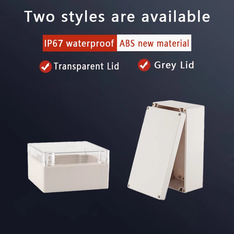 Scatola di giunzione in plastica ABS di tipo F, scatola di giunzione impermeabile per fissaggio cavi su misura, alloggiamento della scatola di giunzione elettrica esterna IP67
