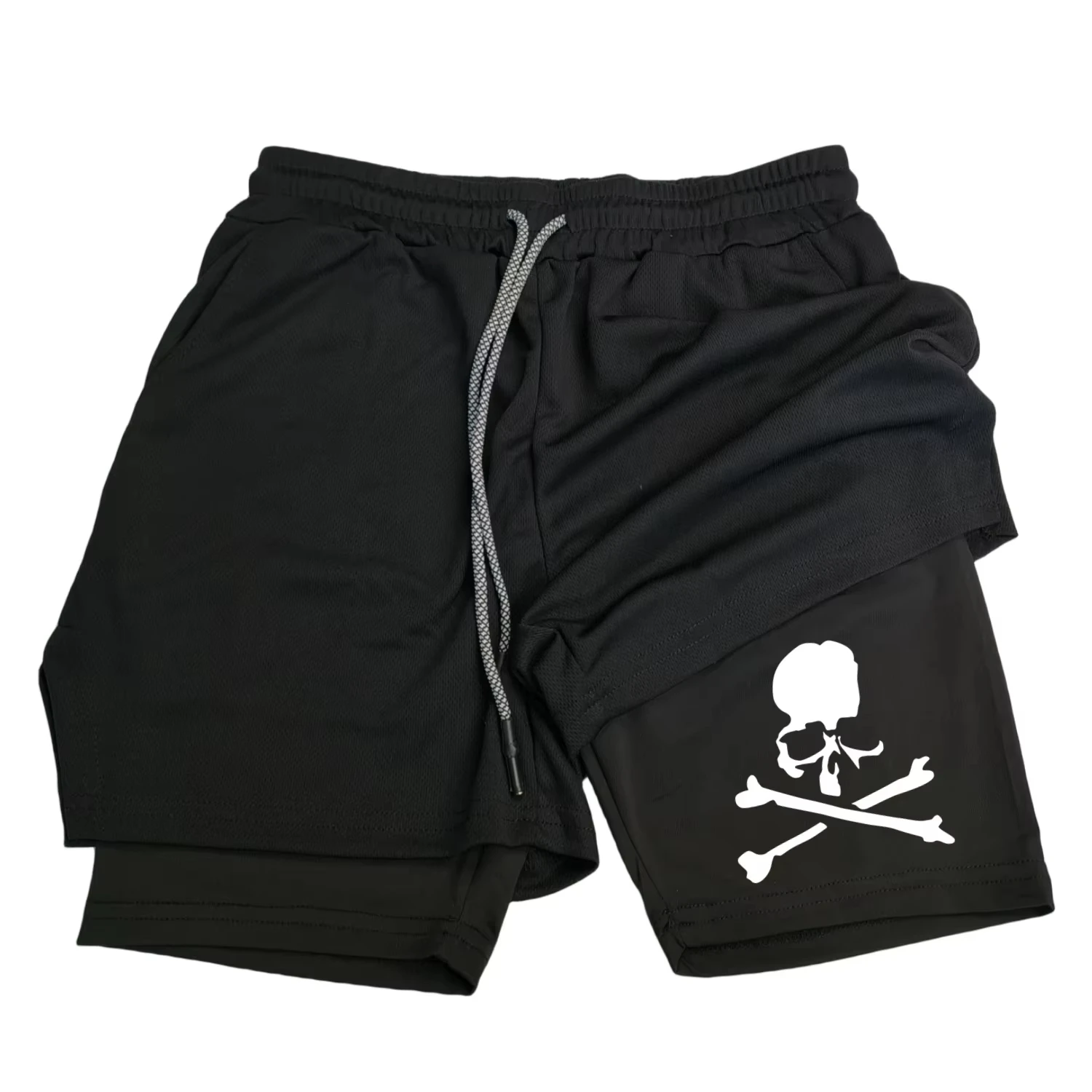 

Skeleton Men's 2 in 1 Shorts Running Sports and Fitness Shorts Outdoor Quick Drying and Breathable Gym Shorts Streetwear Pants