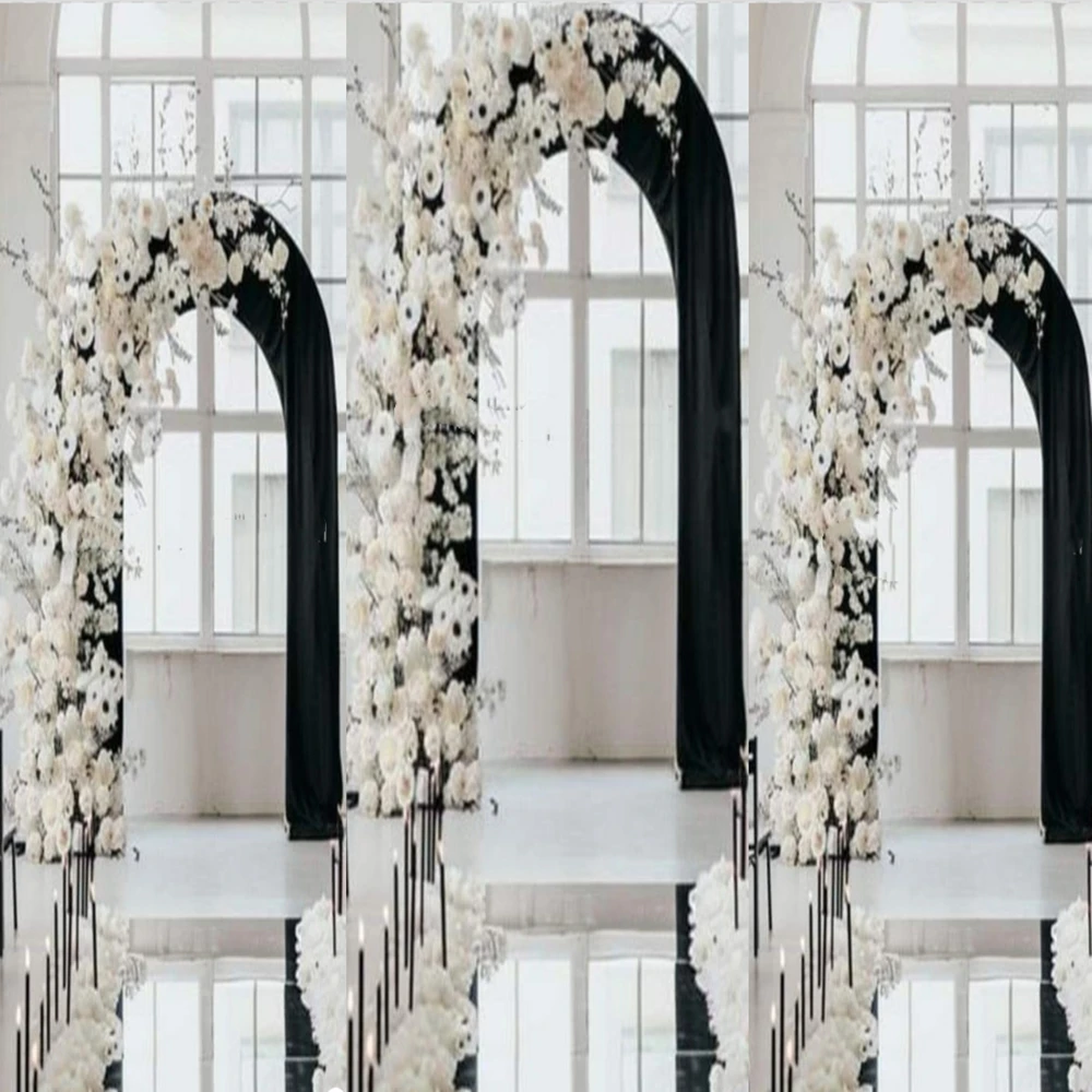 Detachable Cross Black & White Events metal Mandap Backdrop Metal Chuppah Frame Wedding Decoration Supplies