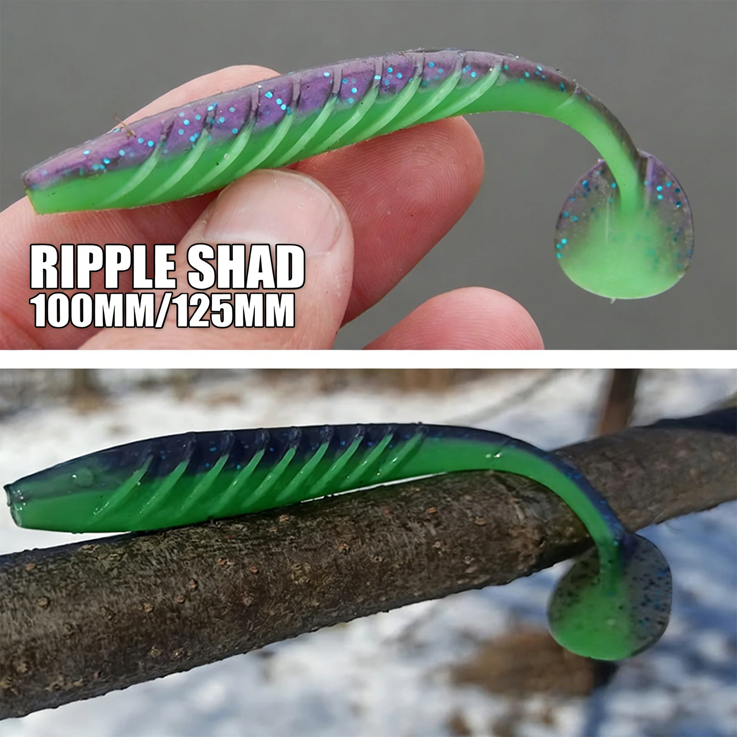 ESFISHING Angelköder Ripple Shad 100mm 125mm 70mm Weicher SwimBait Meeresangeln Plastikköder Hecht Barsch Pesca – Detail 6