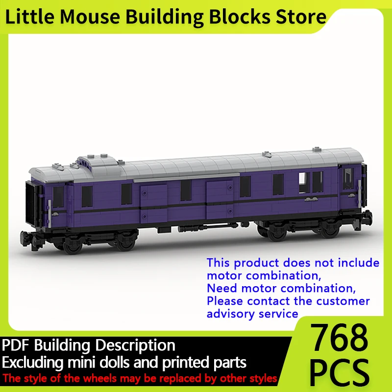 

City Car Model MOC Building Bricks Railway Baggage Wagon Train Modular Technology Gifts Holiday Assemble Children Toys Suit
