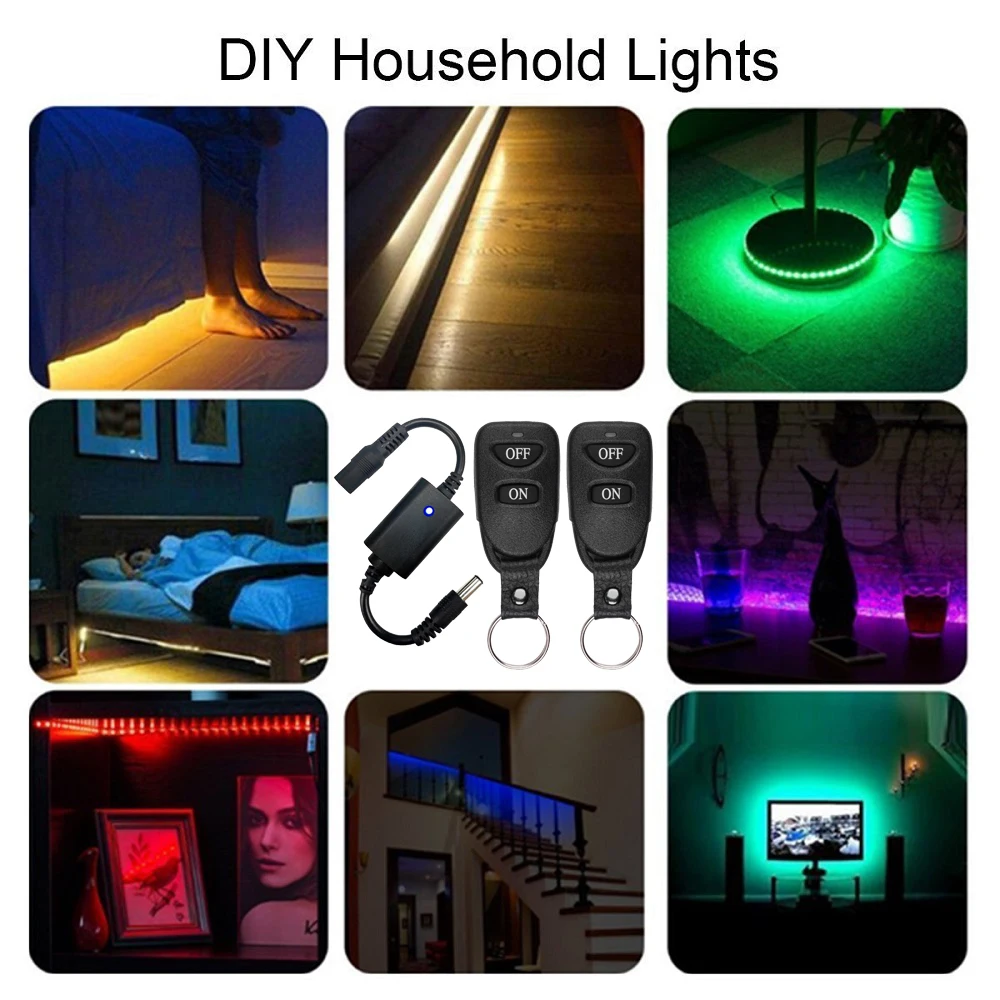 DC 3.7V 5V 9V 12V Wireless RF telecomando interruttore relè Driver alimentazione ON OFF per LED striscia luminosa lampada da lettura