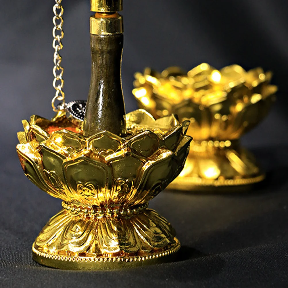 Prayer Wheel Lotus Base Hand-operated (gold Base) Holder Crank Religious Fixing Lotus-Shaped Support Buddha