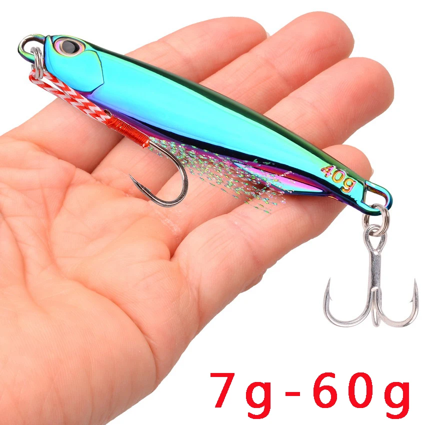 Metal Jig Bait 10g 15g 20g 30g 40g 60g 80g Mackerel Artificial Fishing Lure Sinking Far Casting Jigging Bait Spoon Spinnerbait