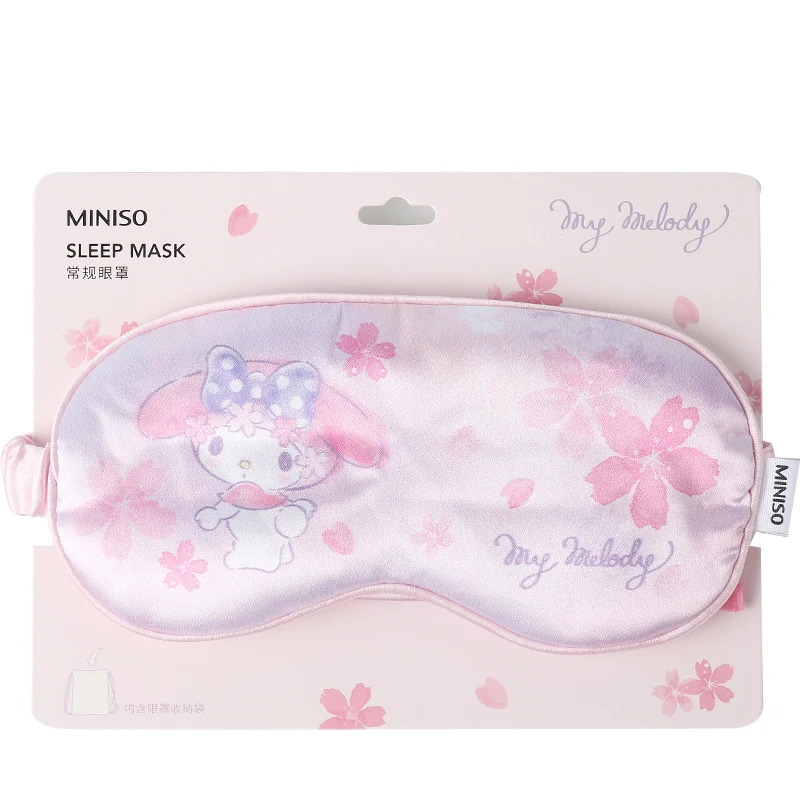 Sanrio eye mask Melody eye mask cute imitation silk light-blocking soft breathable relief eye fatigue travel supplies