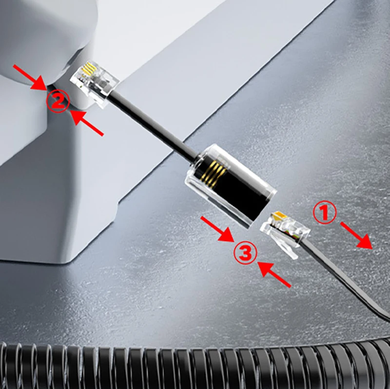 RJ9 4P4C Anti Wicklung Kabel Adapter Telefon Hörer Dreh Kopf Linie Festnetz Telefon Konvertieren Kabel Splitter Draht Organisieren Werkzeug – Detail 5