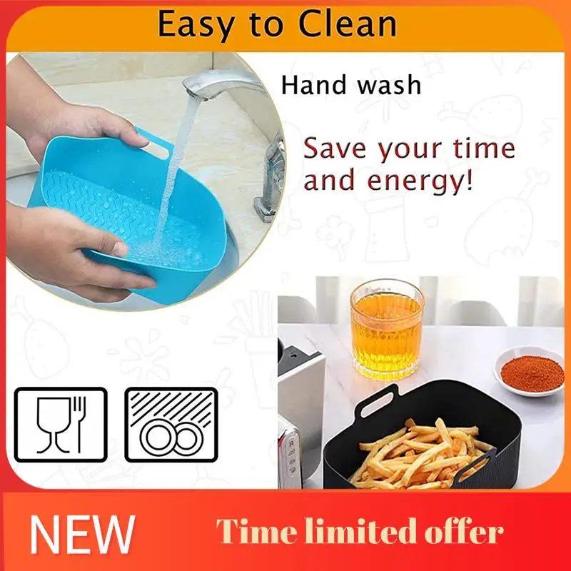 

A006-Air Fryer Liners For Ninja Air Fryer Dual, Reusable Air Fryer Silicone Liner For Ninja Accessories ,Black
