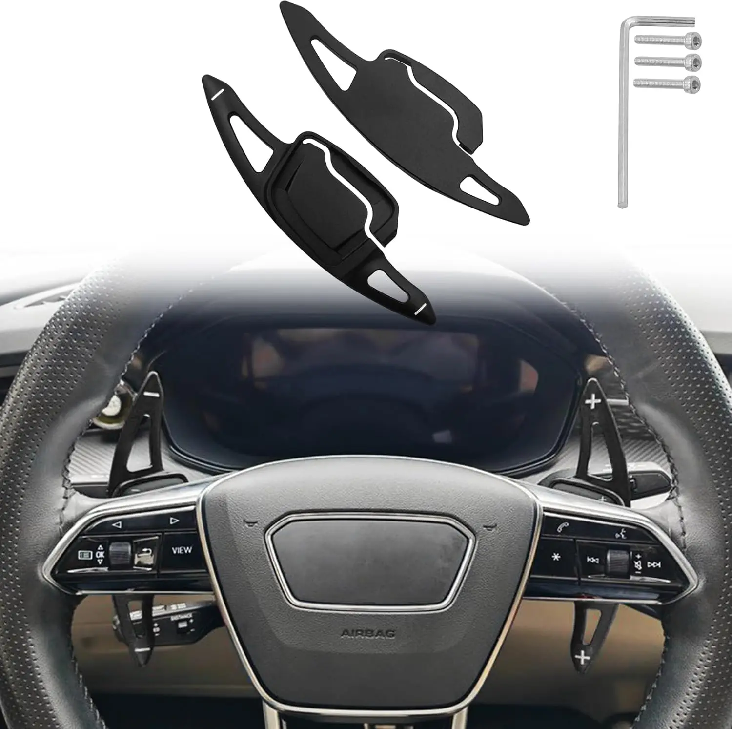 

For Audi A6/A7/A8/e-tron 2019-2025, A4/A5/S4/S5 2020-2024, A3/S3 2022-2025 Aluminium Steering Wheel Shift Paddle Extension