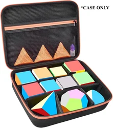 Speed Cube Storage Case Bag Holds 12+ Different Types Cube Retro Brain Teaser Fidget Toy. Carrying Holder with Mesh Pocket