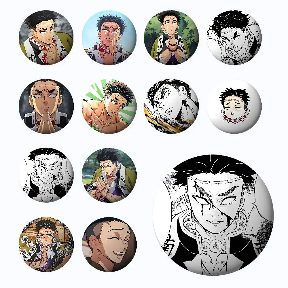Cool G-Gyomei Himejimas Badges Tinplate Soft Button Pin Brooch Metal Badge Custom Jewelry Accessories Hat Bag Lapel
