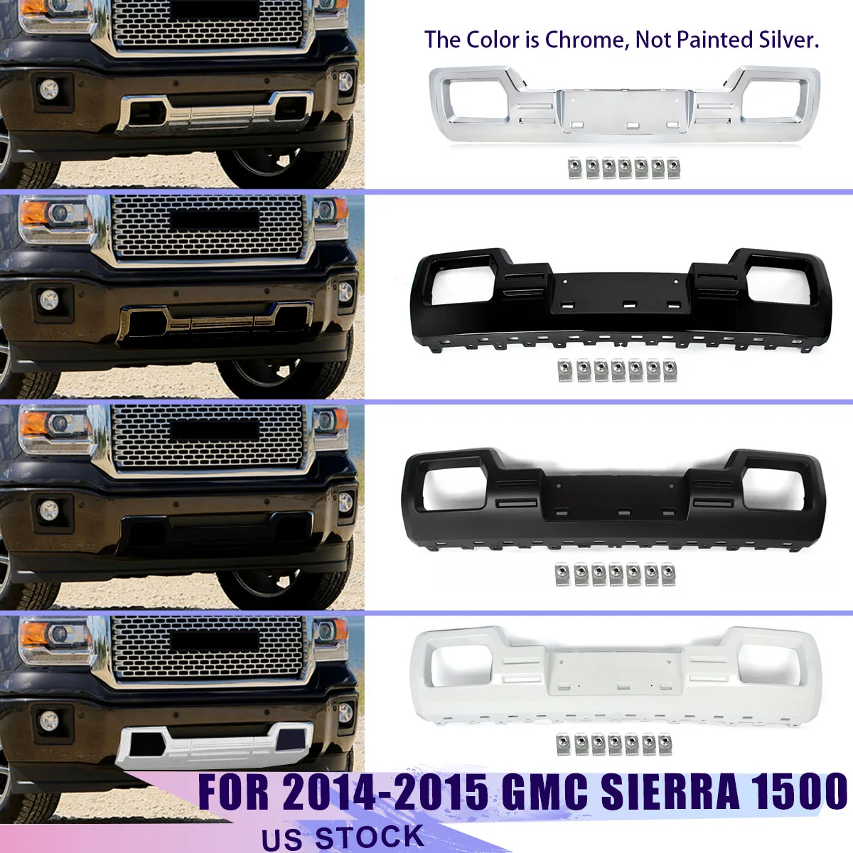 Magickit for GMC Sierra 1500 Denali 2014 2015 Front Bumper Valance Panel Skid Plate Lower Grille Frame Car Bodykit Splitter Lip