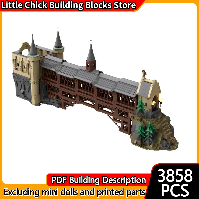 

Модель City Street View MOC, строительные кирпичи, деревянный мост, модульная технология, детские праздничные подарки, сборные игрушки, костюм